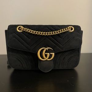Suede Gucci GG Marmont Bag